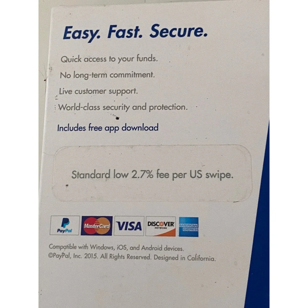 PayPal Mobile Credit‎ Card Reader MasterCard Visa Discover American Express NIB